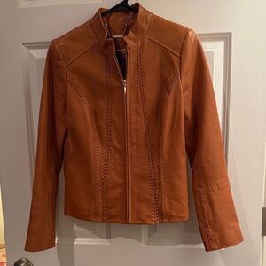White House Black Market Brown Leather Jacket